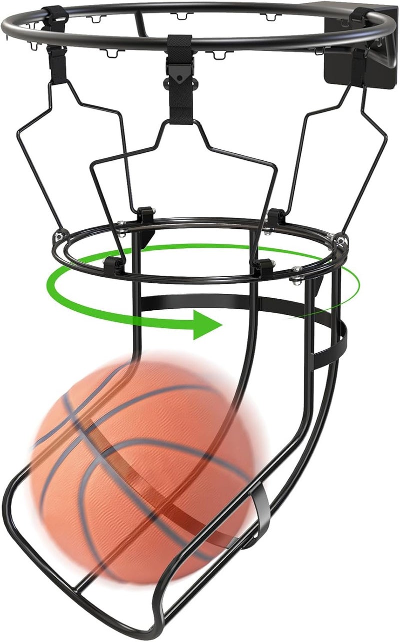 KingDolly 360° Swivel Track Basketball Return Attachment, Basketball Rebounder with 3 Anti-Slip Buckles, Ball Return for Basketball Hoop for Solo Practice, Shooting Training Indoor/Outdoor - Image 1
